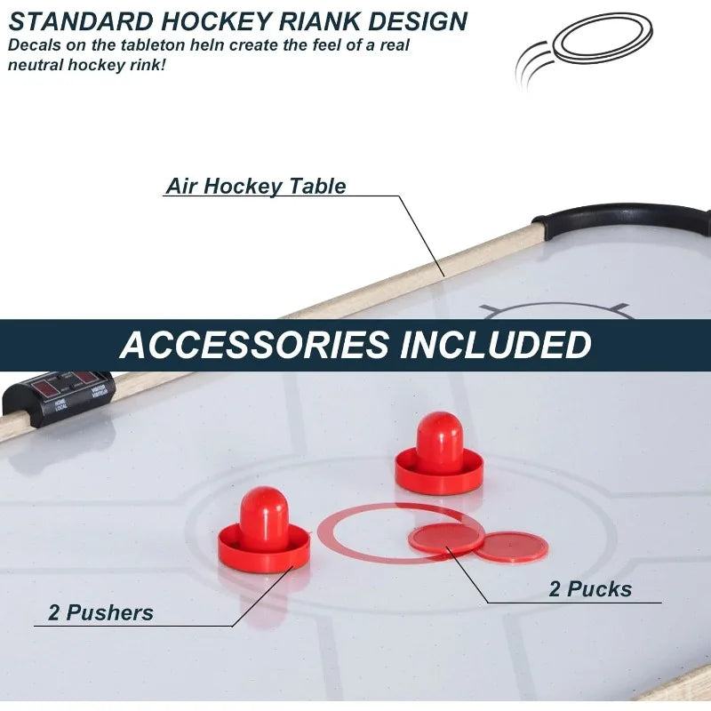 YTYIN LED Folding Air Hockey Table Family Game Set Pro