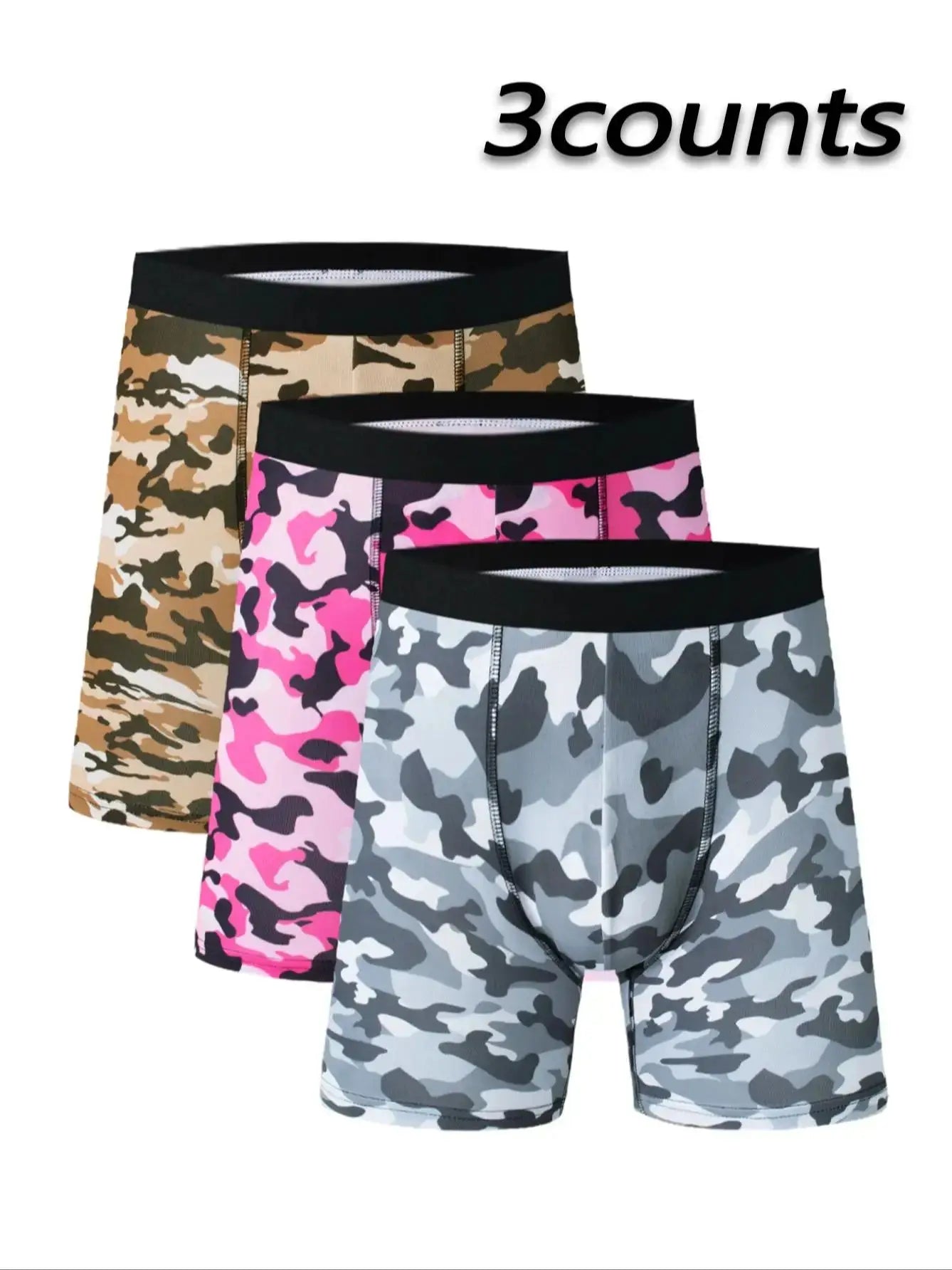 Briefs And Boxers Camouflage Boxer Shorts 3 Pack Comfort