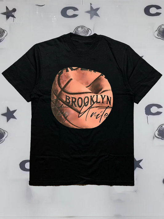 Cotton Mens Crew Neck Short Sleeve Shirt Brooklyn Basketball