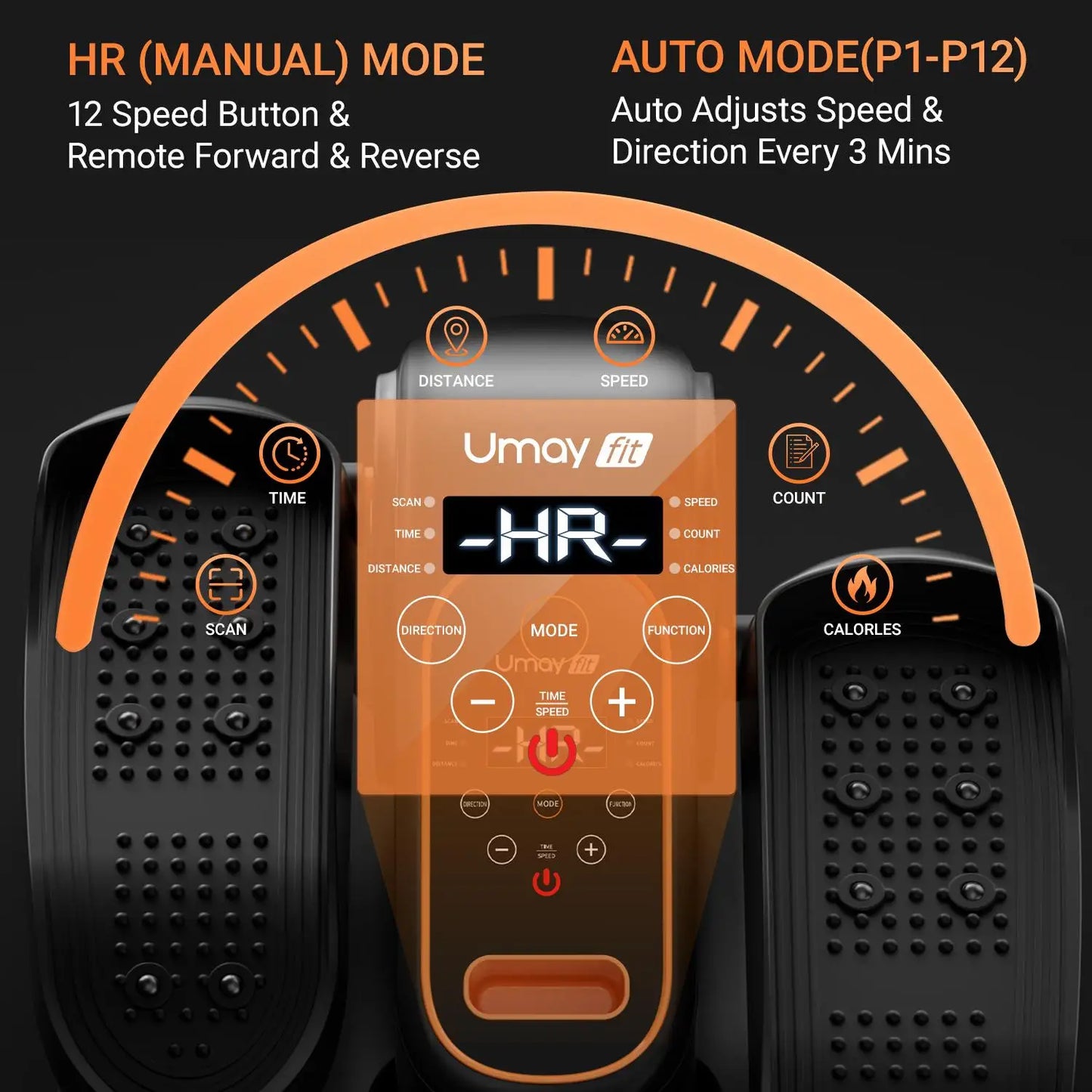 Cursor Fitness Quiet Portable Under Desk Elliptical Remote