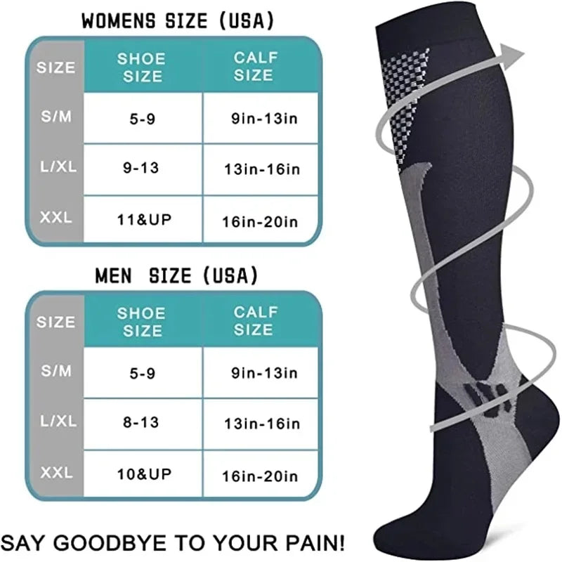 CN Men Women Compression Socks 20 30 Mmhg Anti Fatigue