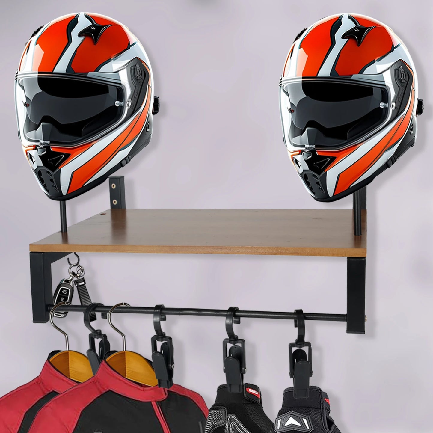 Shandong Motorcycle Helmet Wall Mount Double Rack Display