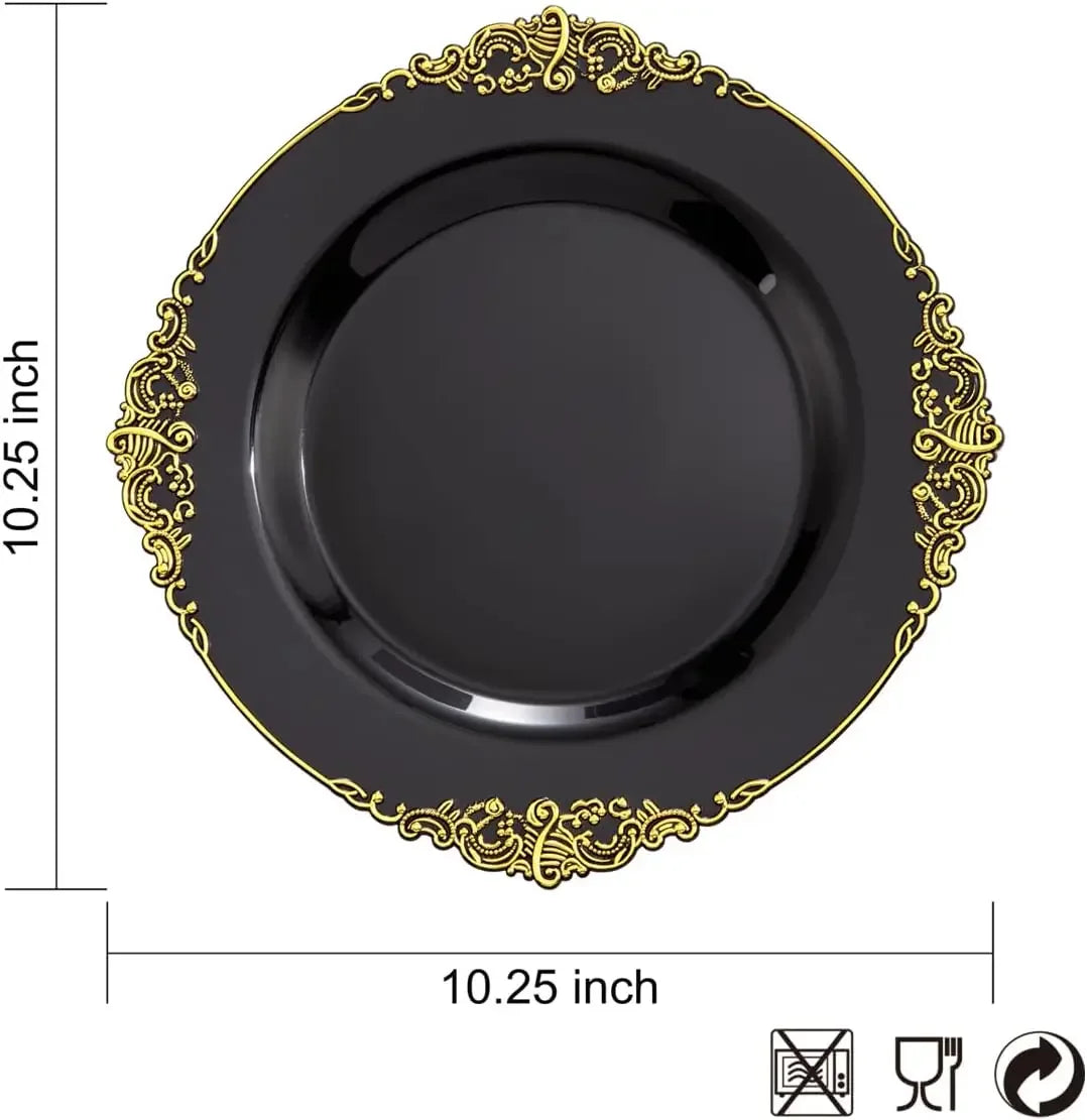 XMSJH Plastic Dinner Plates 100 Pack for Weddings Parties