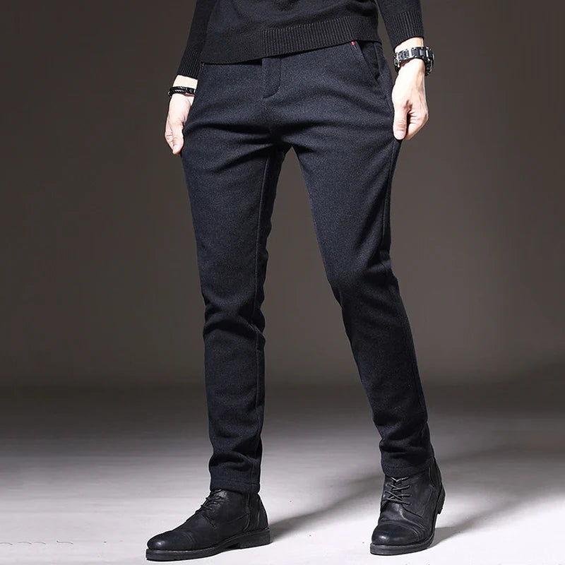 Scarlett Queen Men Straight Leg Work Pants Slim Fit