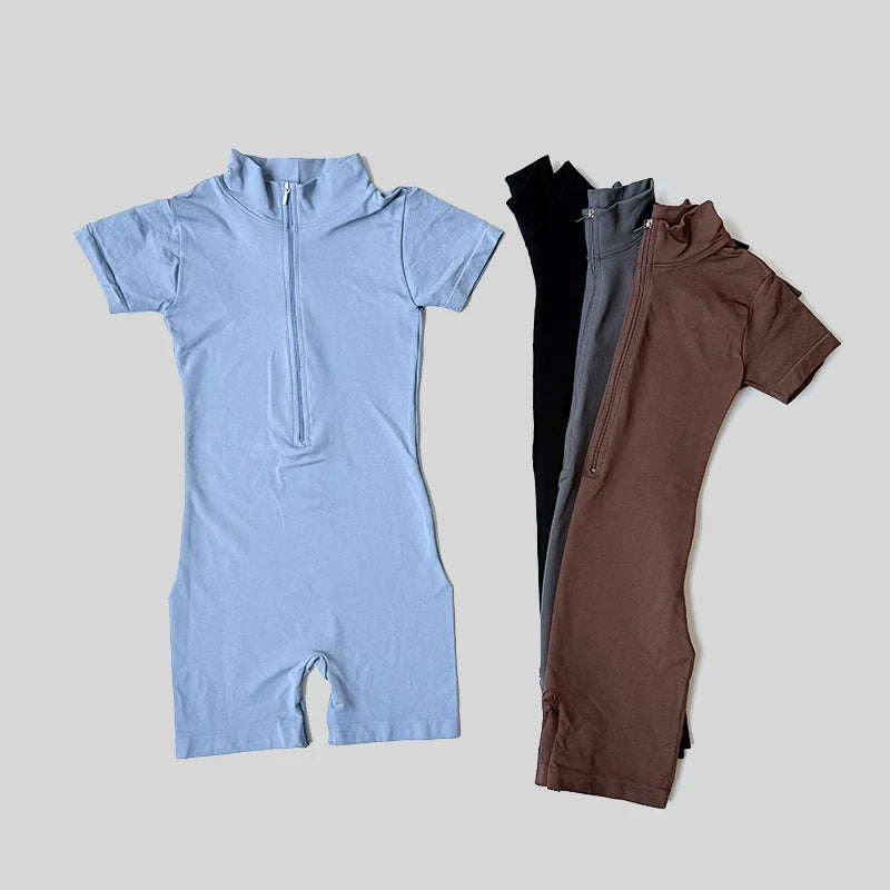 Wareball Women Zip Front Jumpsuit for Gym Fitness Wear