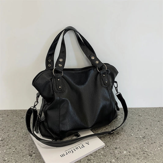 Women PU Leather Shoulder Crossbody Bag Casual Hobo Tote