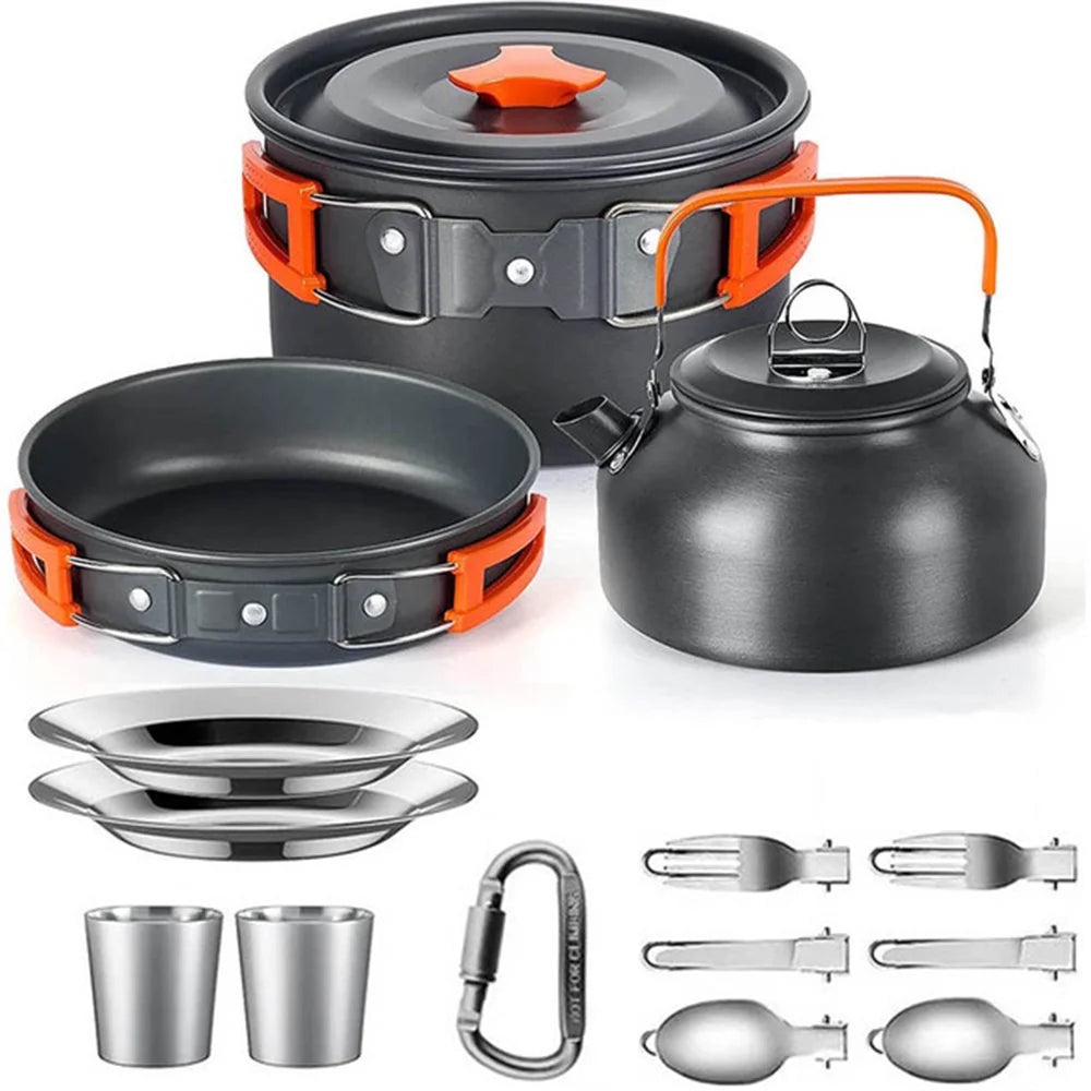 LISM Camping Cookware Set For 2 To 3 People Nonstick Pots