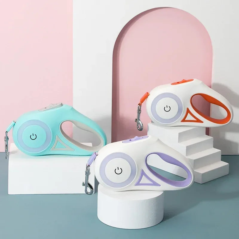 ZhejiangDog LED Luminous Retractable Dog Leash for Outdoor