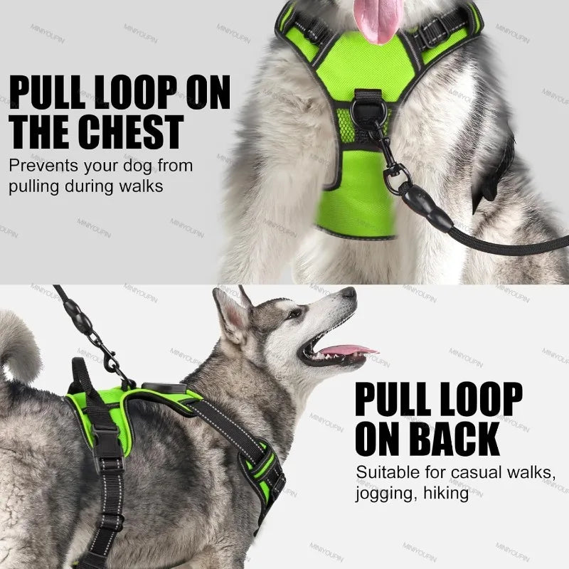 LED Dog Harness with Three Light Modes Rechargeable