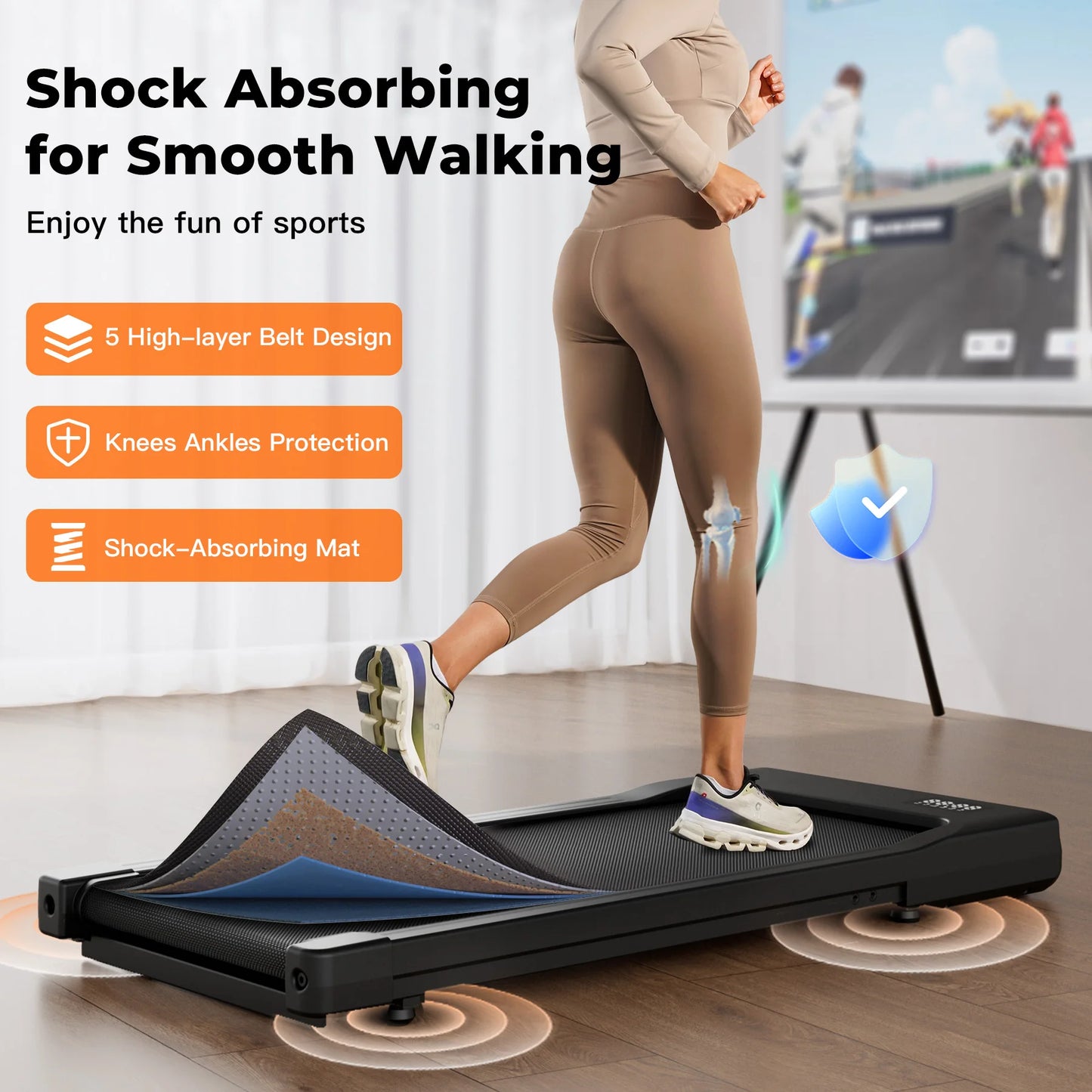 Superun Walking Pad Under Desk Treadmill 2.5HP Portable