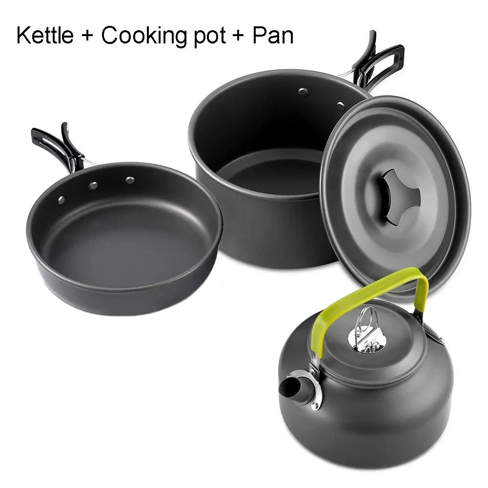 LISM Camping Cookware Set For 2 To 3 People Nonstick Pots