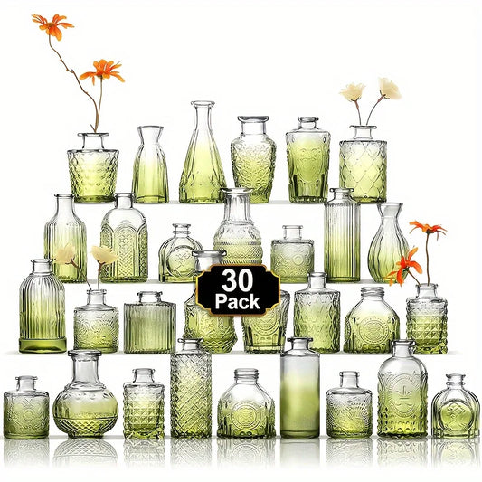 30Pcs Glass Bud Vase Set Vintage For Wedding Centerpieces