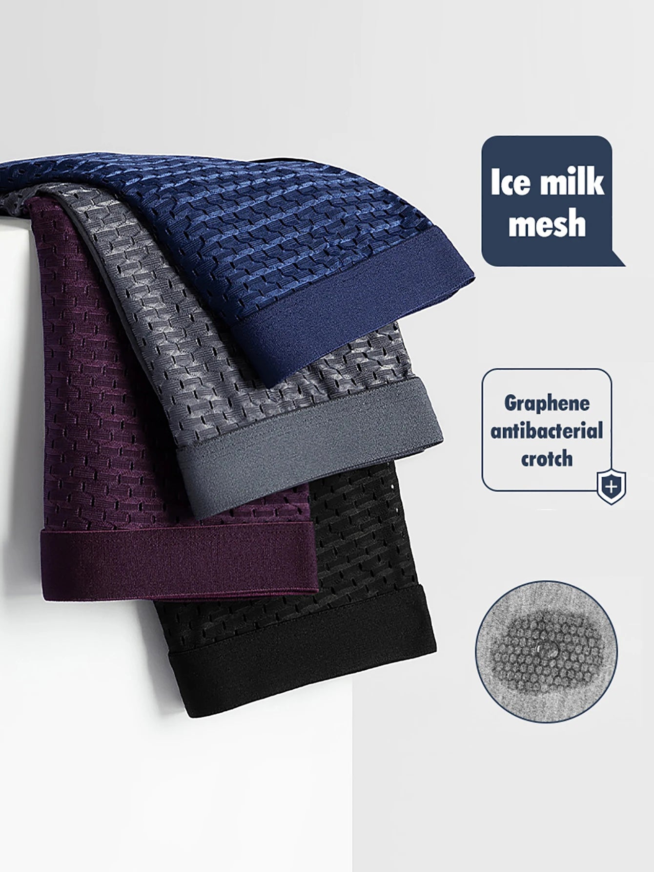 Men's Ice Silk Boxer Shorts 12 Pack Breathable Non Marking