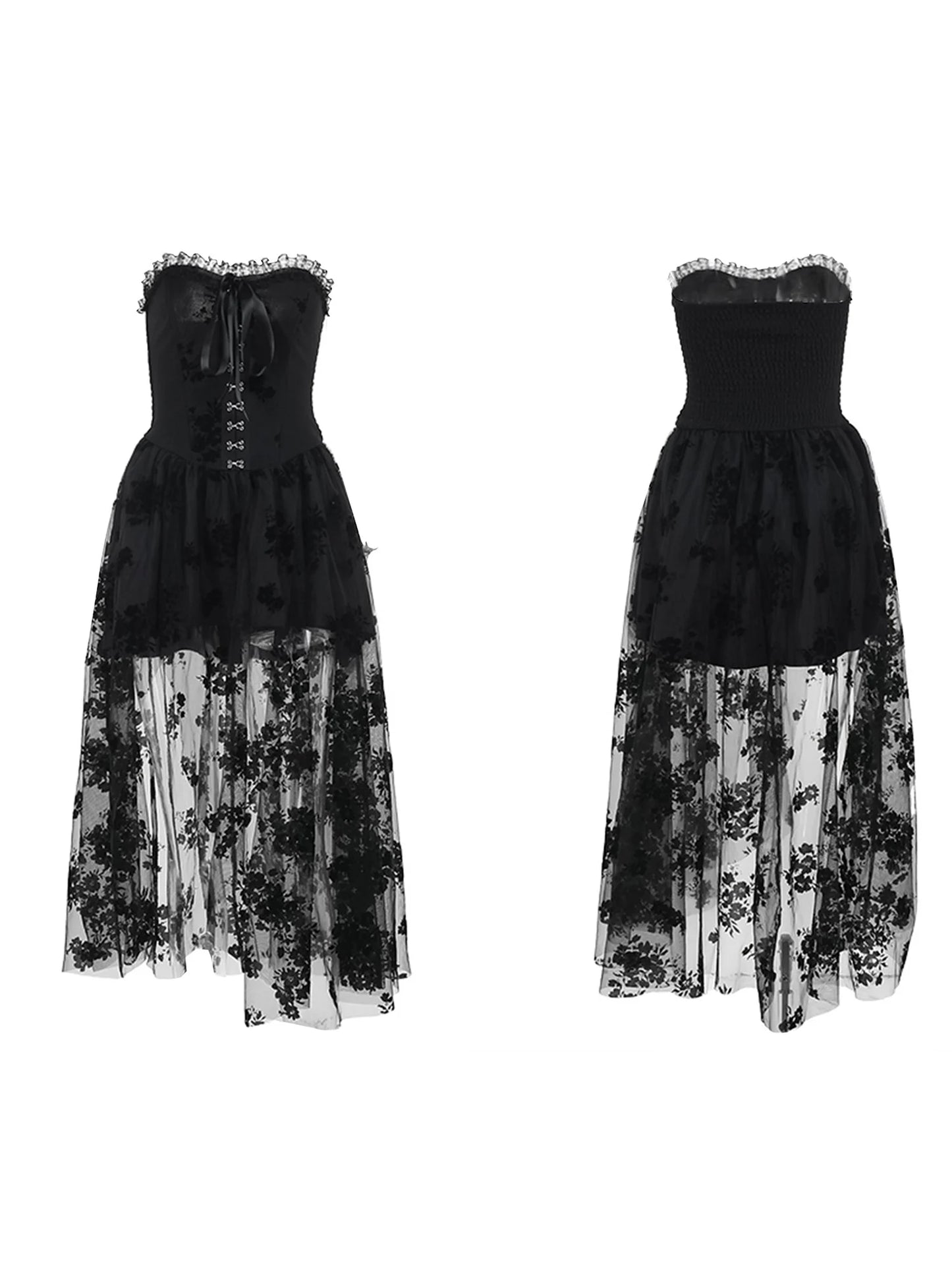 XBTCLXEBCOCN Velvet Lace Off Shoulder Maxi Dress For Women