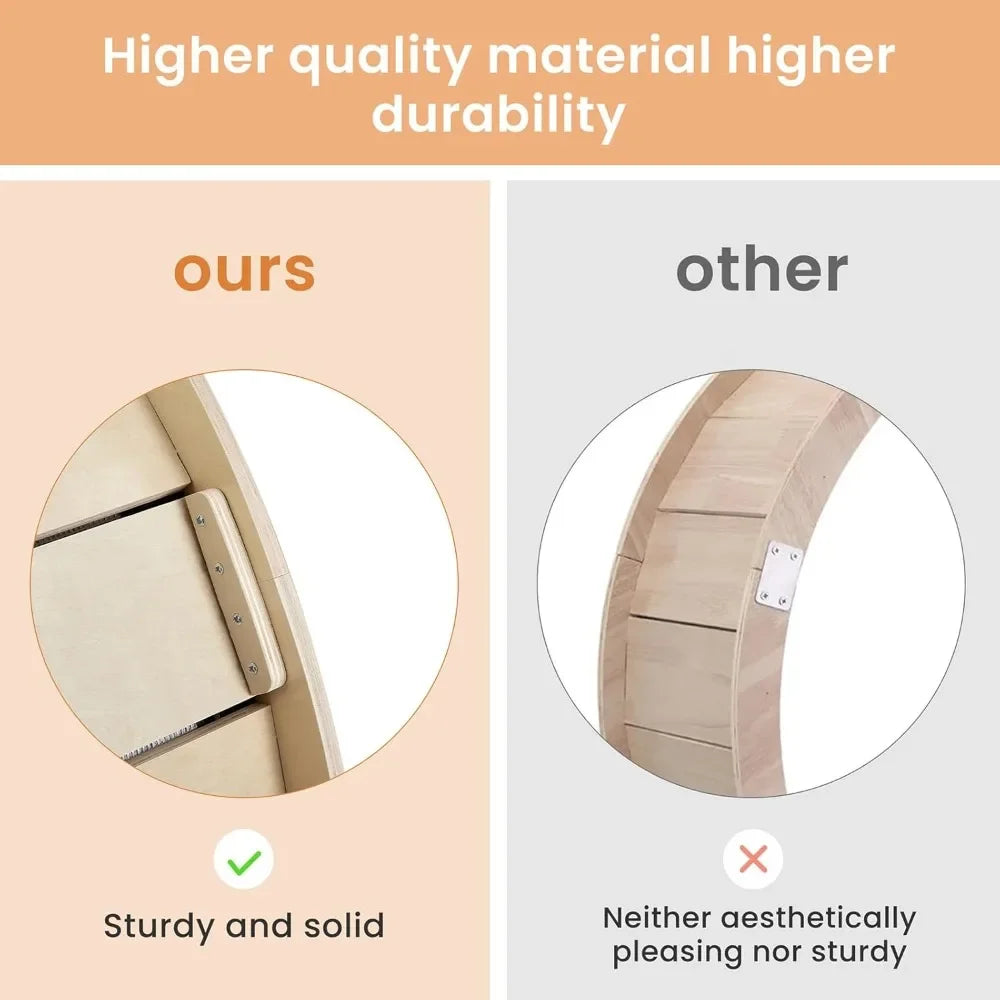 Large Cat Exercise Wheel 40 Inch Natural Solid Wood Indoor