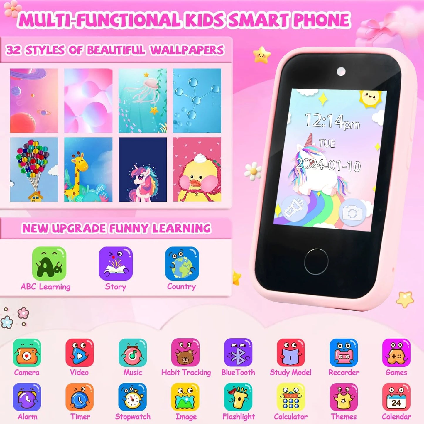 Nu Styles 4Ever Kids Learning Smartphone Toy Dual Camera