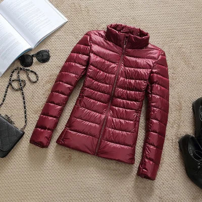 Women Ultra Light Down Parka Hooded Coat Duck Down Winter