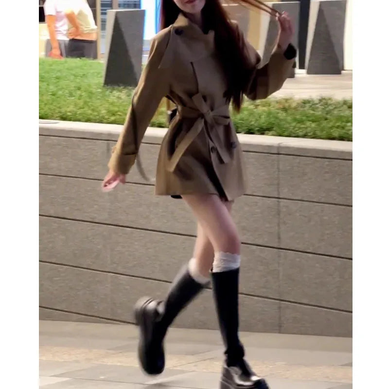 Gothiscyn Korean English Style Trench Coat For Women