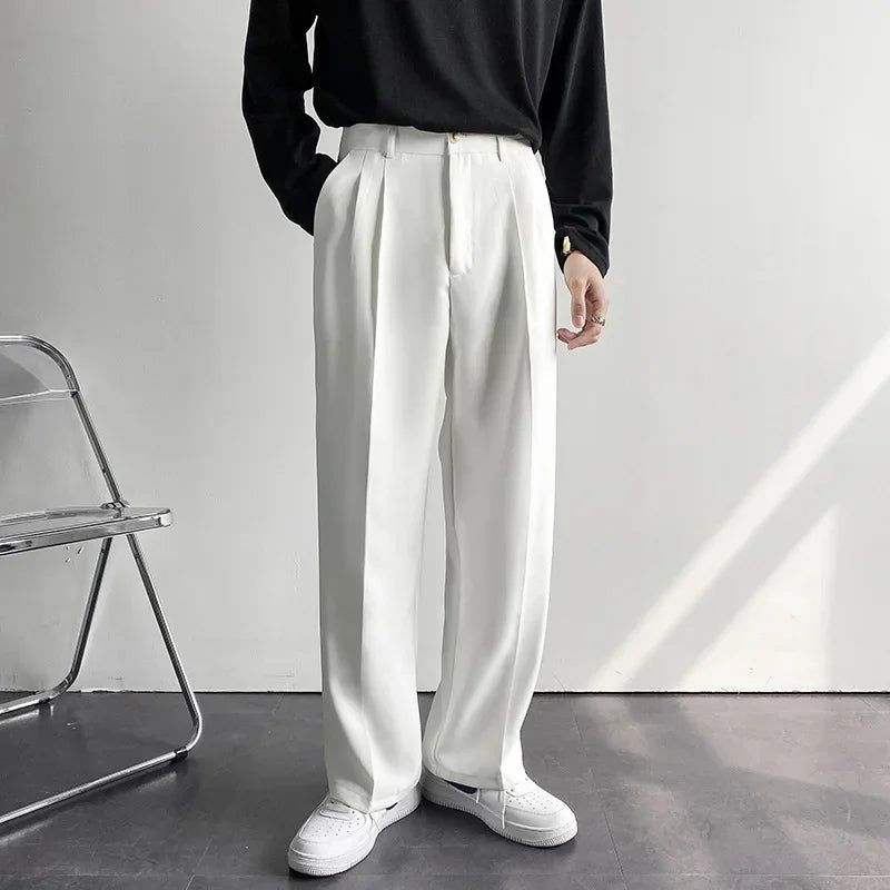 Guangdong Men Wide Leg Pants Casual Draped Trousers