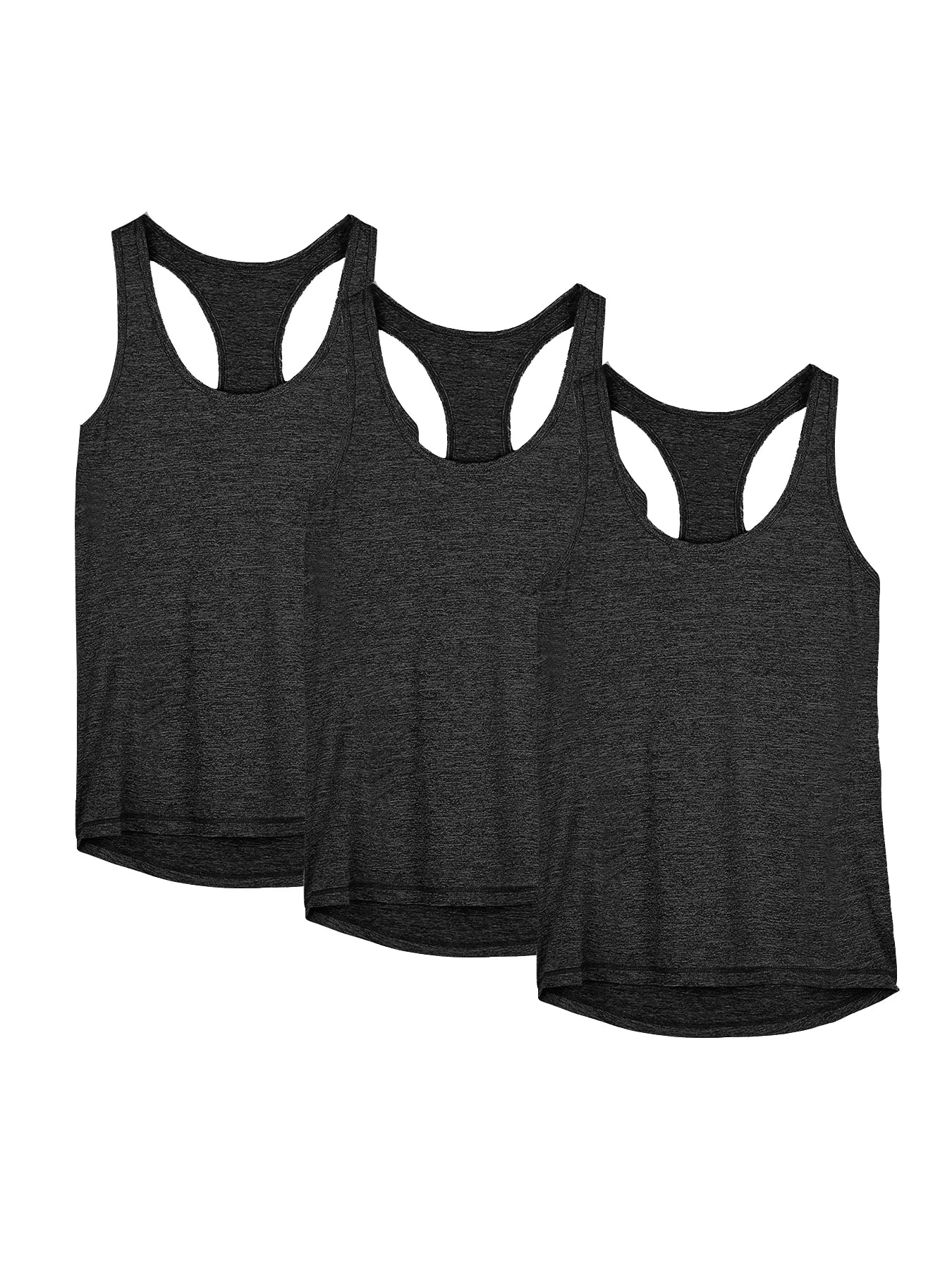 Three Pack Women Sport Tank Tops Loose Fit Yoga Shirts