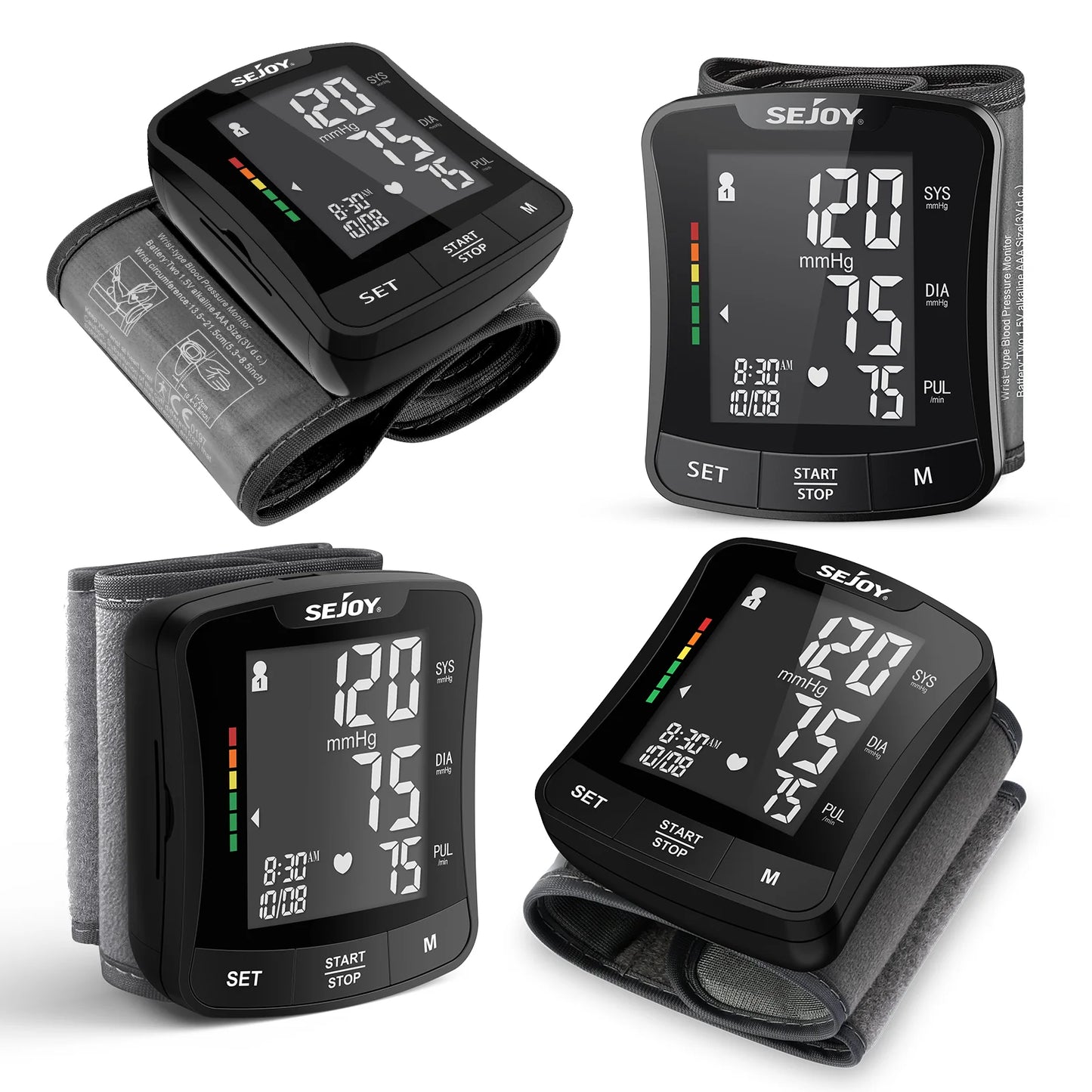 SEJOY Wrist Blood Pressure Monitor Digital Sphygmomanometer