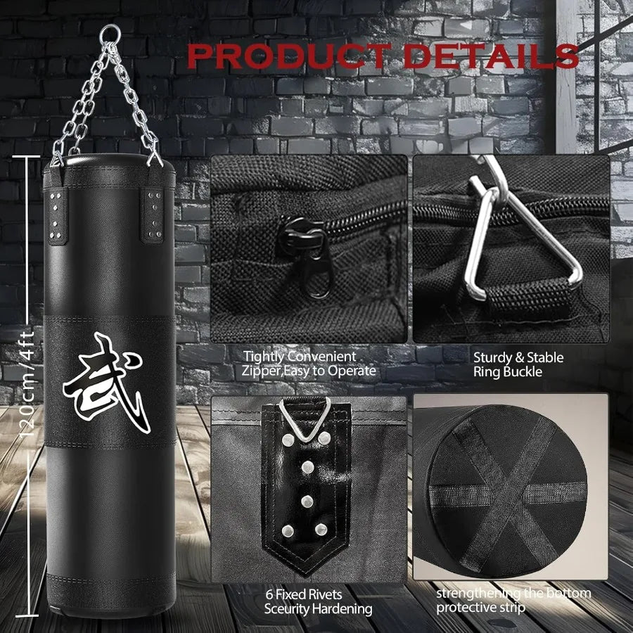 SHXIH Heavy Punching Bag Set With 12oz Gloves Home Gym