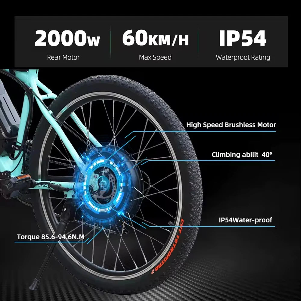 SMATEIGHT 48V 2000W Ebike Conversion Kit With Battery 20Ah