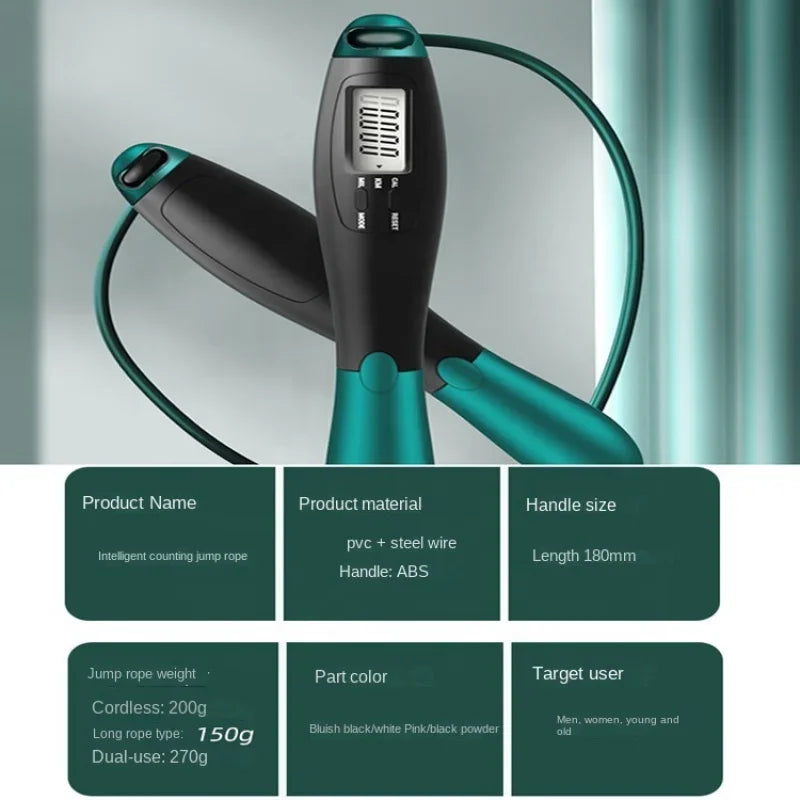Simaland Cordless Jump Rope With LCD Counter For Fitness