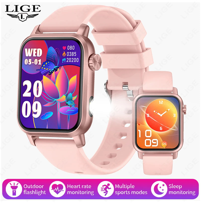 LIGE Smart Watch 1.85 Screen 3D Dial Bluetooth Calling Men