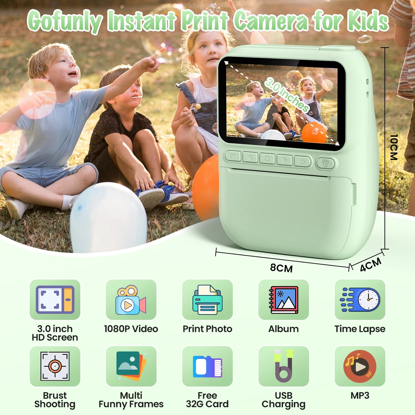 Nu Styles 4Ever Gofunly Kids Instant Print Camera 1080P