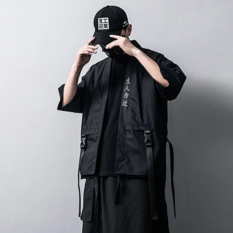 JYDEDRYCN Harajuku Techwear Shirt Short Sleeve Men