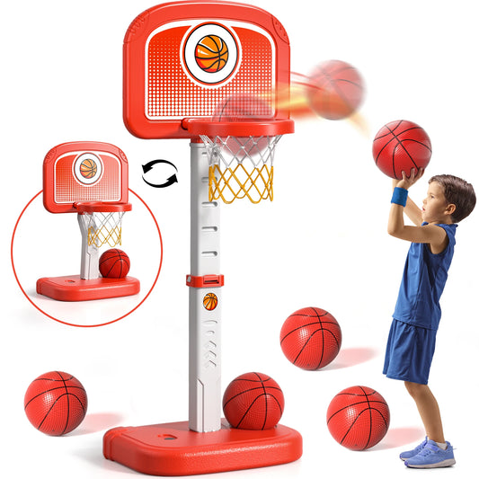 Indoor Outdoor Basketball Hoop Kids 3 To 12 With 4 Balls