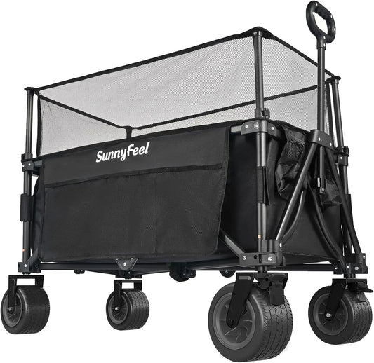 Heavy Duty Collapsible Outdoor Utility Wagon 500LB Capacity