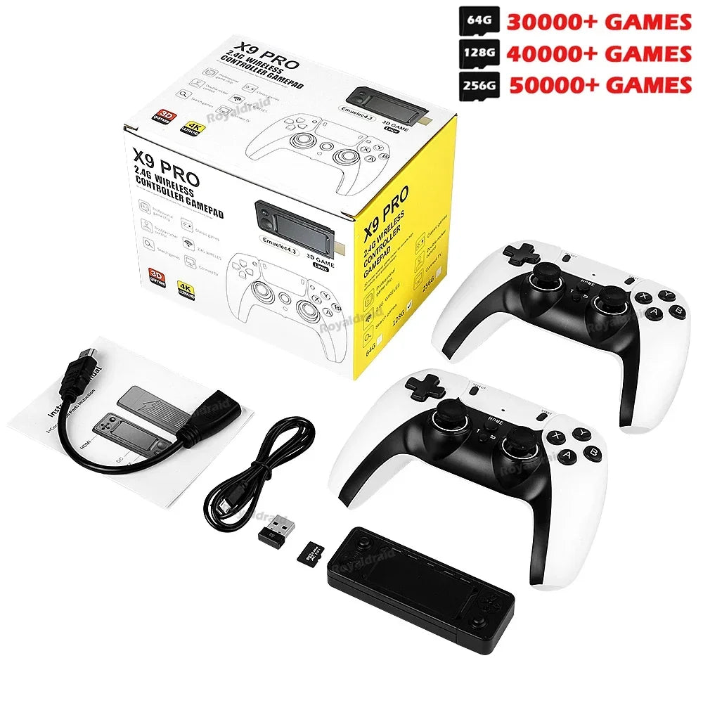 Ispoofer X9 Pro Retro Game Console 4K With Dual Controllers