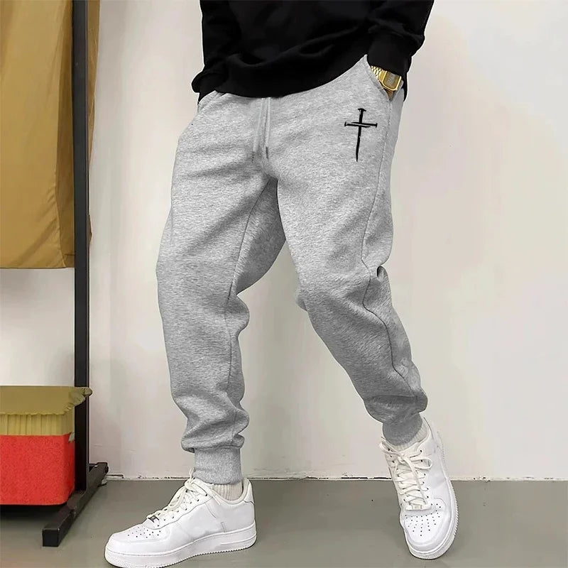 Men's Autumn Winter Jogger Pants With Pockets Comfort Fit