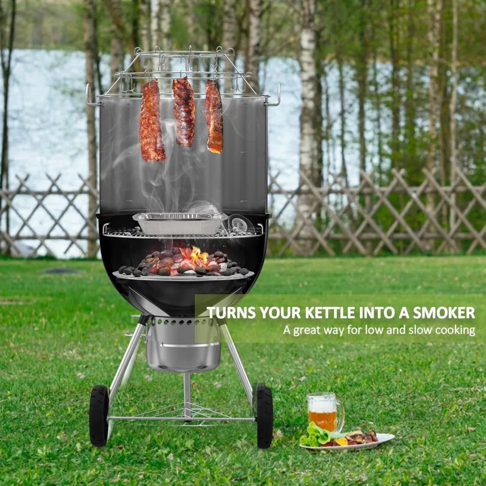 Stainless Steel Rib Hanging Smoking Attachment For Kettle