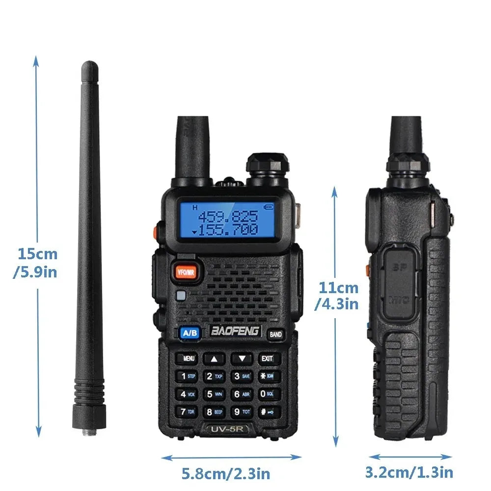 BAOFENG UV5R Dual Band Two Way Radio 5W 2 Pack Portable