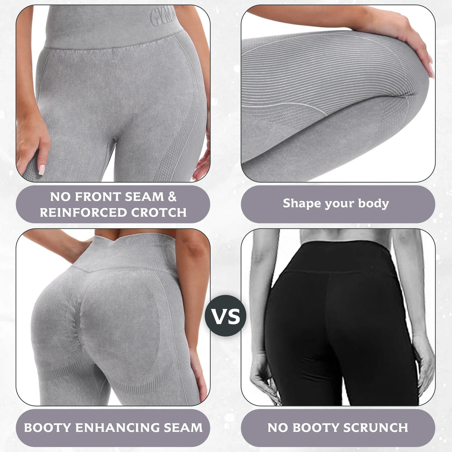 2 Pack Womens High Waisted Seamless Yoga Leggings Butt Lift