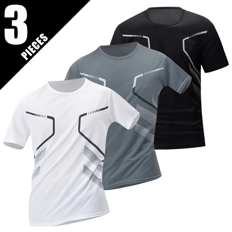 Mens Quick Dry Short Sleeve Sports Tee Solid Color Top