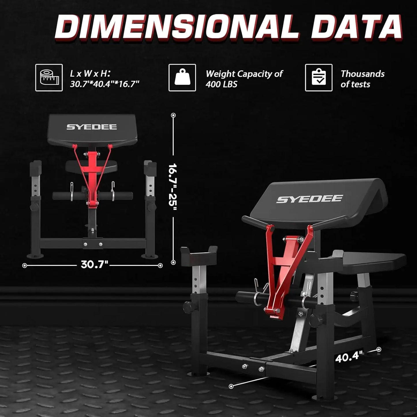 XMSJ Preacher Curl Bench Plate Loaded Bicep Tricep Machine