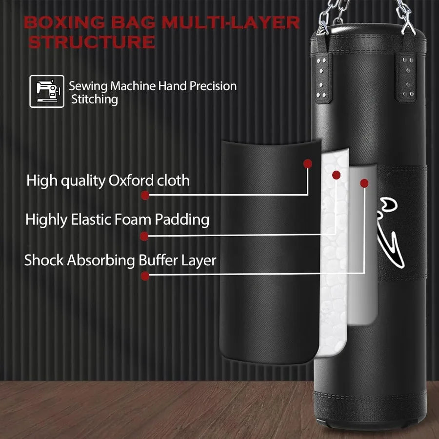 SHXIH Heavy Punching Bag Set With 12oz Gloves Home Gym