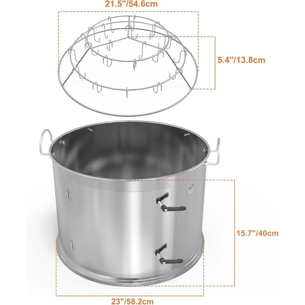 Stainless Steel Rib Hanging Smoking Attachment For Kettle
