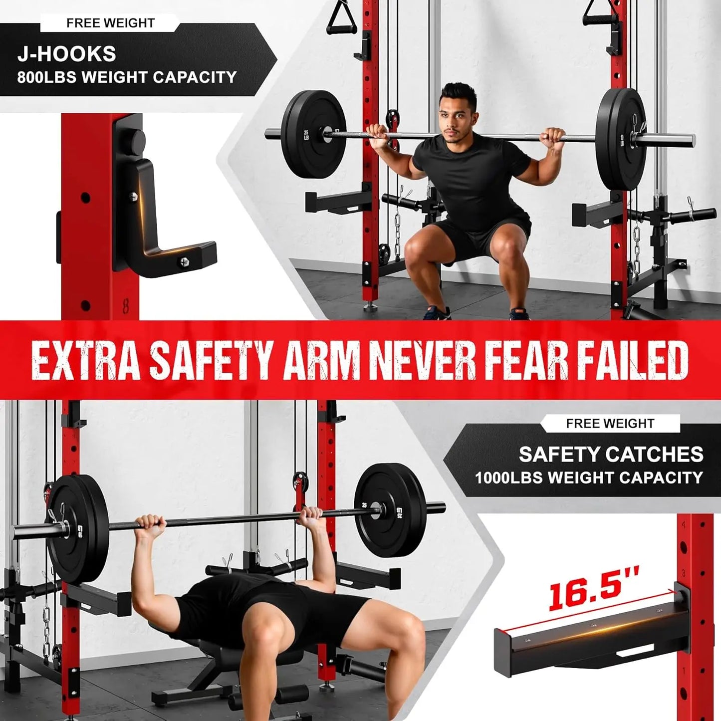 XMSJ WM3 V4 Folding Squat Rack Wall Mounted Power Rack