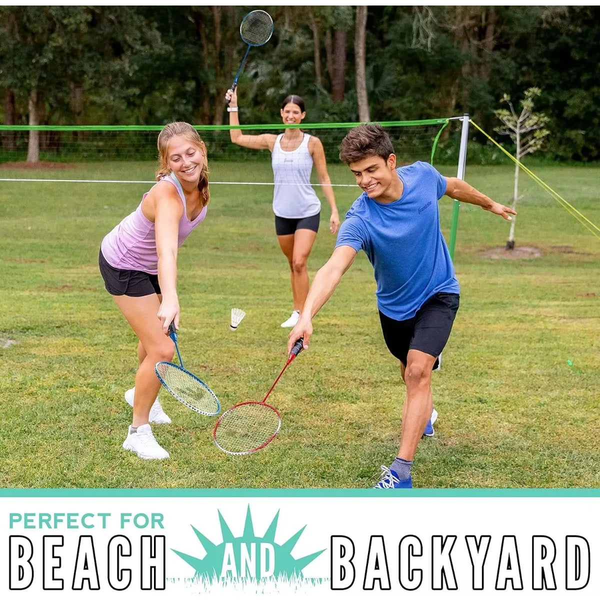 Hignconcerned Badminton Set With 2 Rackets And Birdies