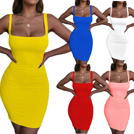HebeiCraft Women Summer Dress Slim Bodycon Sundress Elegant