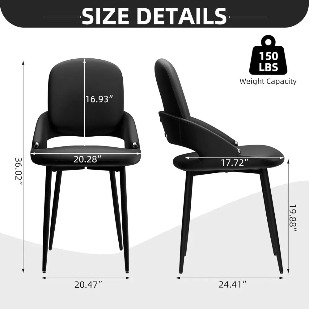 Angduo Dining Chairs PU Leather Restaurant Chairs Modern