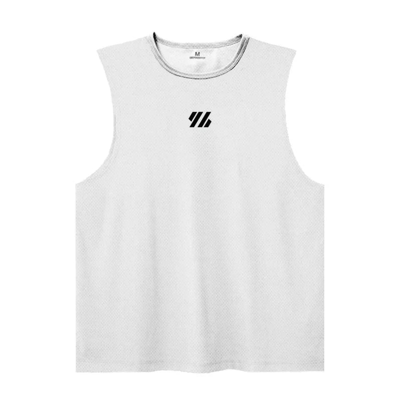 Mens Running Sleeveless Tank Tops Mesh Breathable Quick Dry