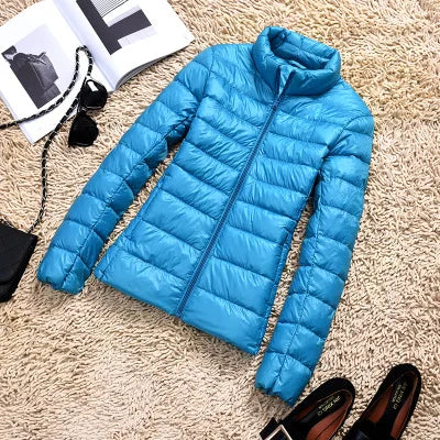 Women Ultra Light Down Parka Hooded Coat Duck Down Winter