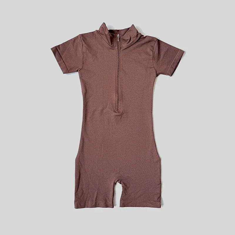 Wareball Women Zip Front Jumpsuit for Gym Fitness Wear