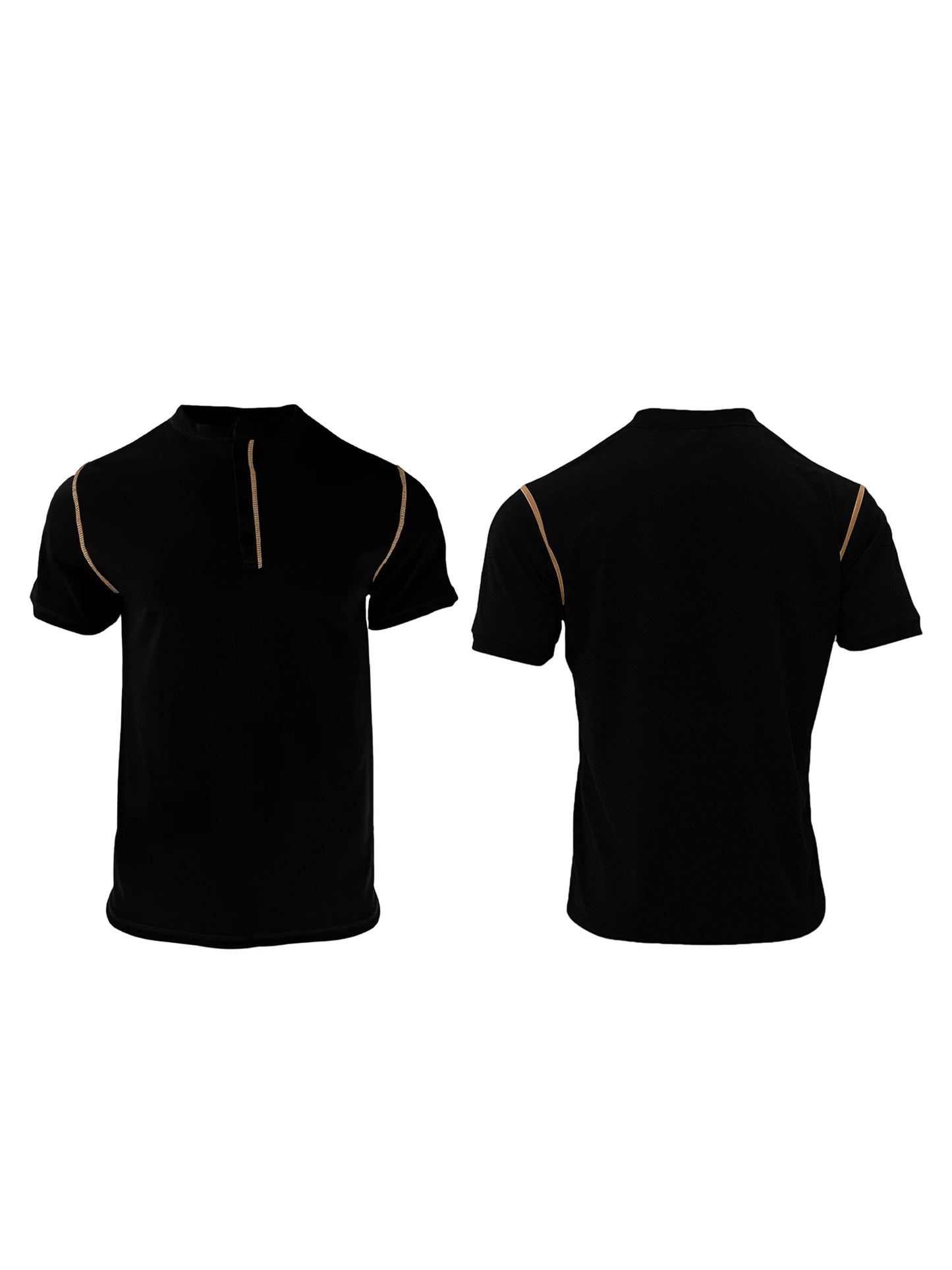 Guangdong Mens Fit Henley Tee With Contrast Stitching